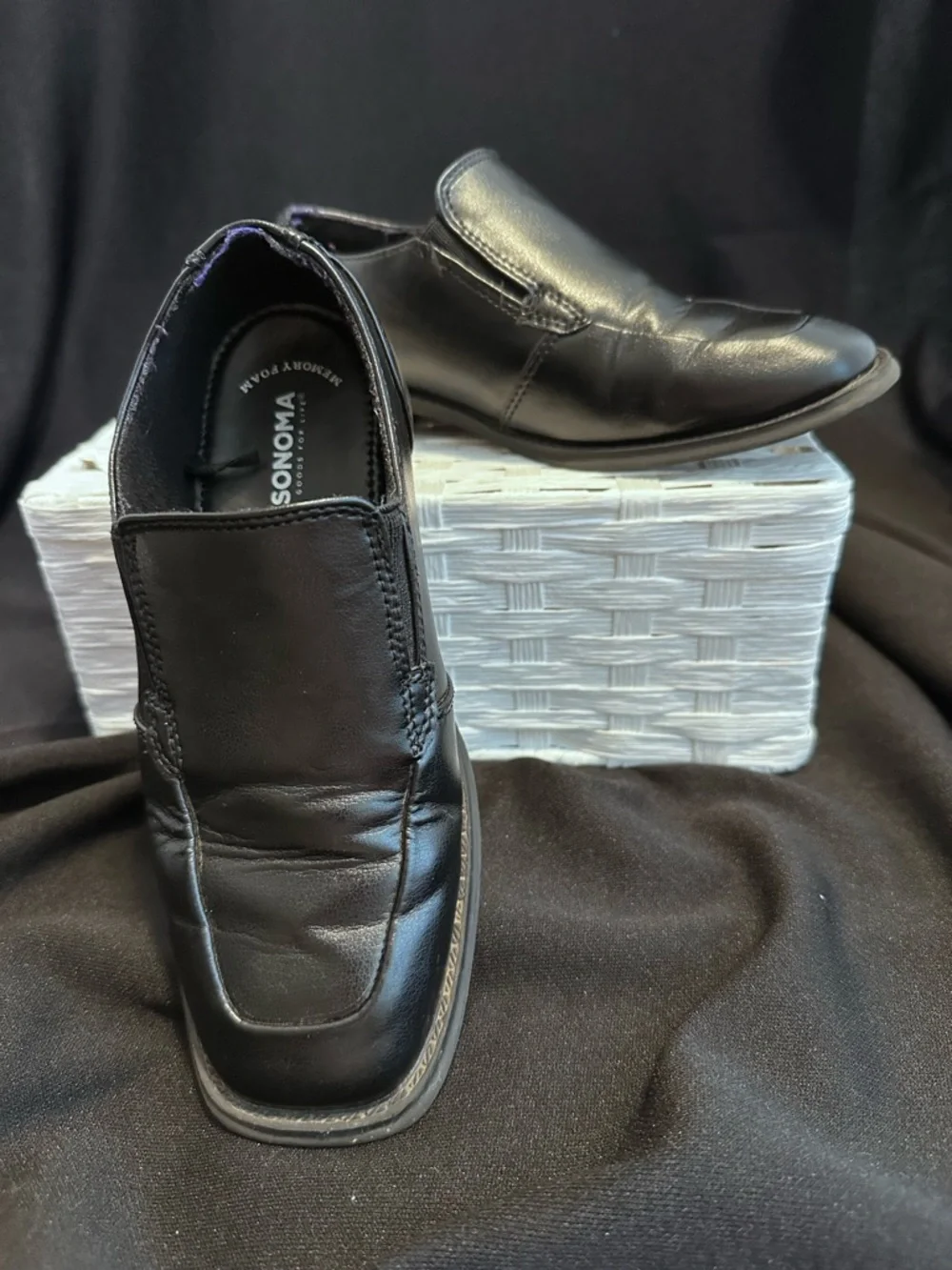 SONOMA Slip-On Boy’s Sz. 1 Med Dress Loafers - Black
